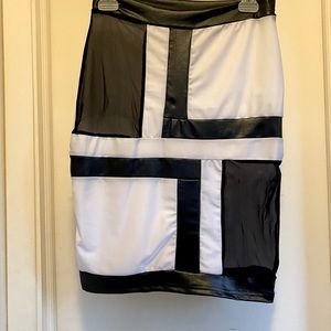 White and black top and skirt set